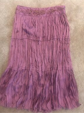 Women's purple Tiered Crinkle Maxi Skirt y2k